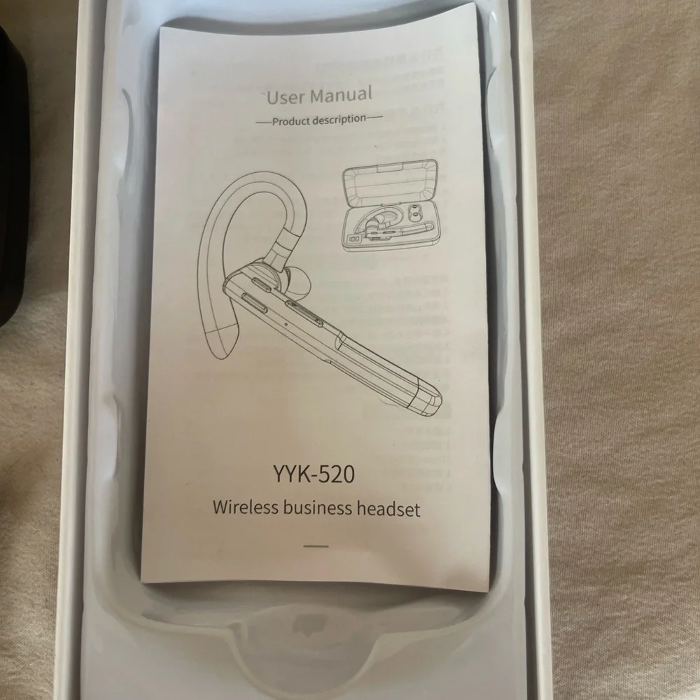 YYK-520 Bluetooth Headset Black HD Microphone Rotatable Soft Rubber Ear Hook